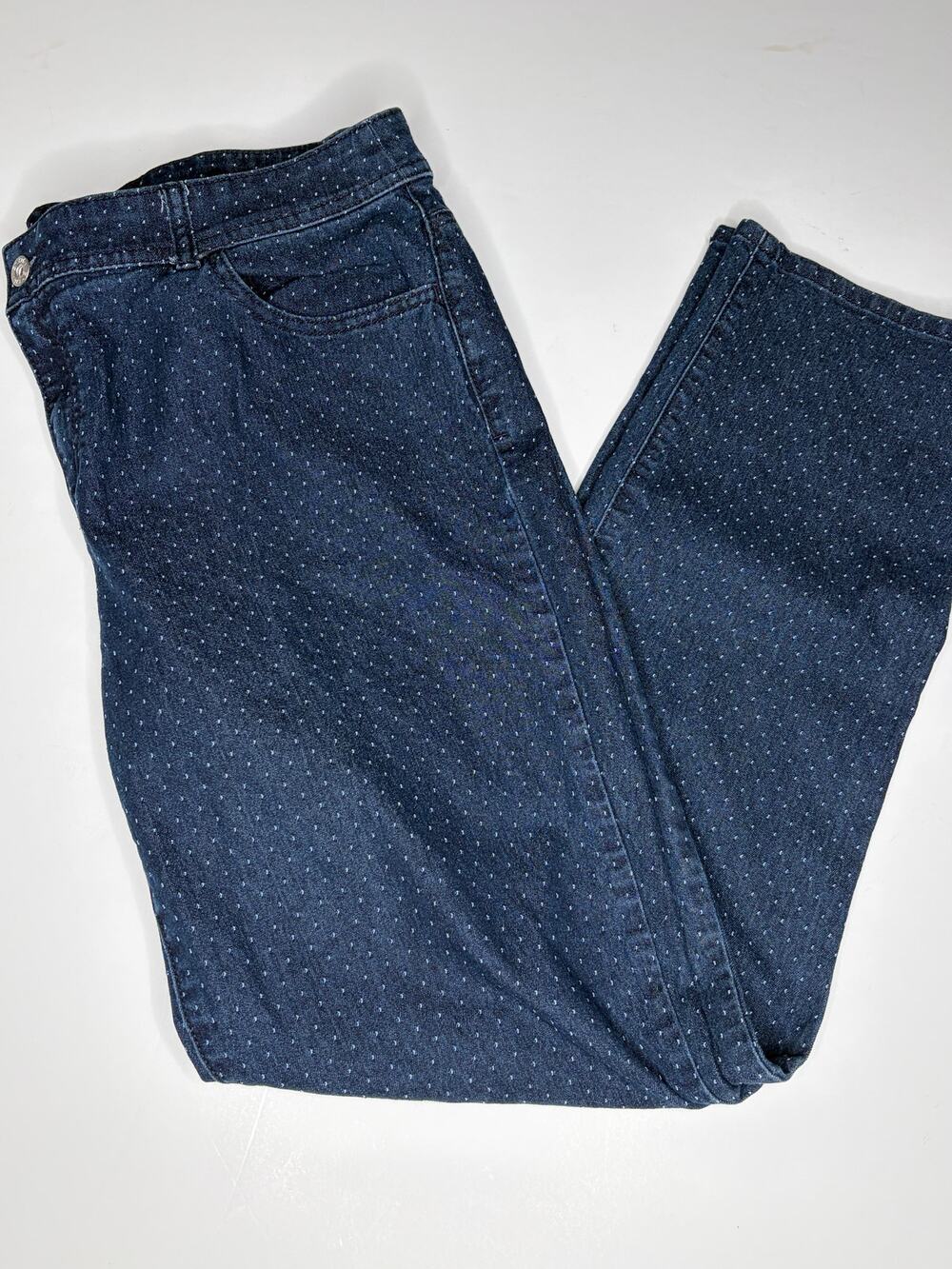 Chico's Textured Polka Dot Denim Jeans